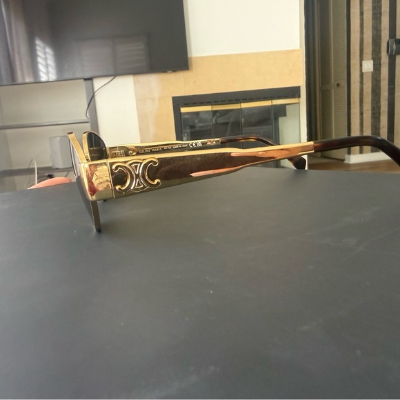 Celine Triomphe Gold Metal Sunglasses - Picture 3 of 6